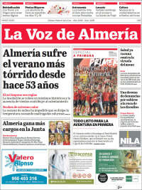 Portada de La Voz de Almería (España)