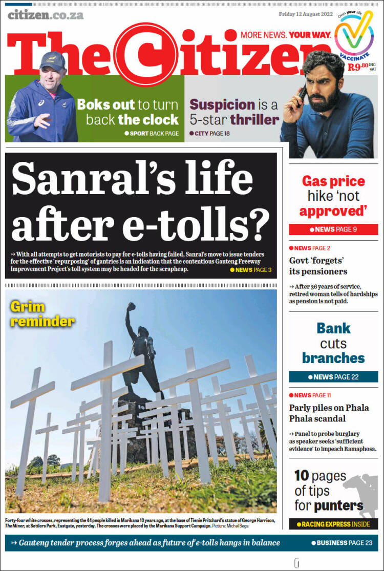 Portada de The Citizen (Sud&aacute;frica)