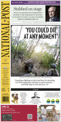 Portada de The National Post (Canadá)