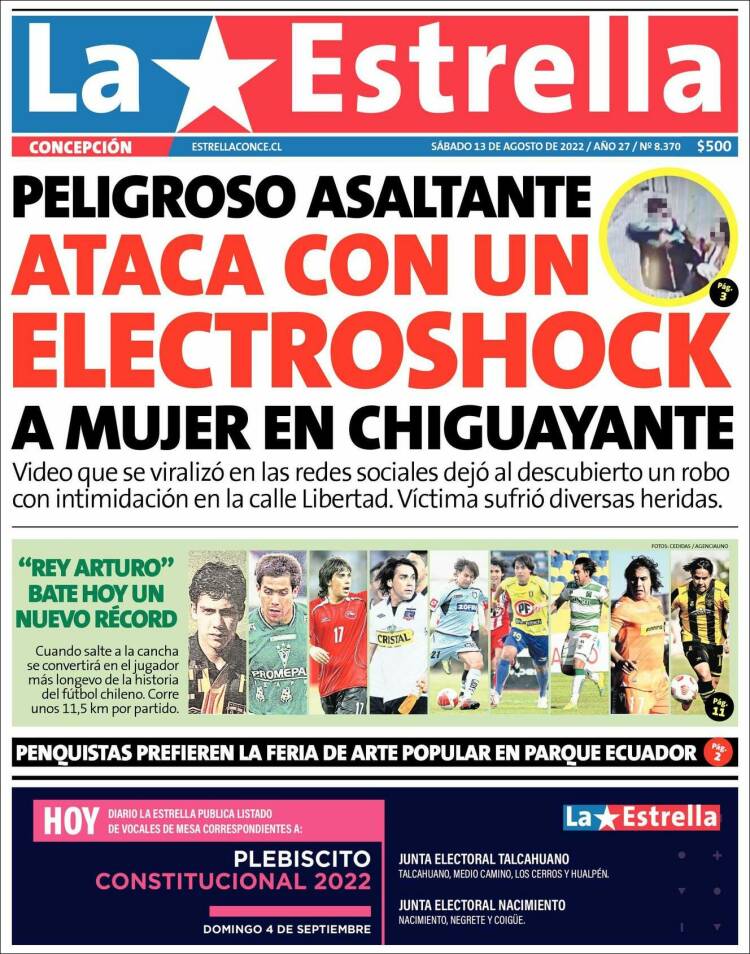 Portada de La Estrella de Concepción (Chile)