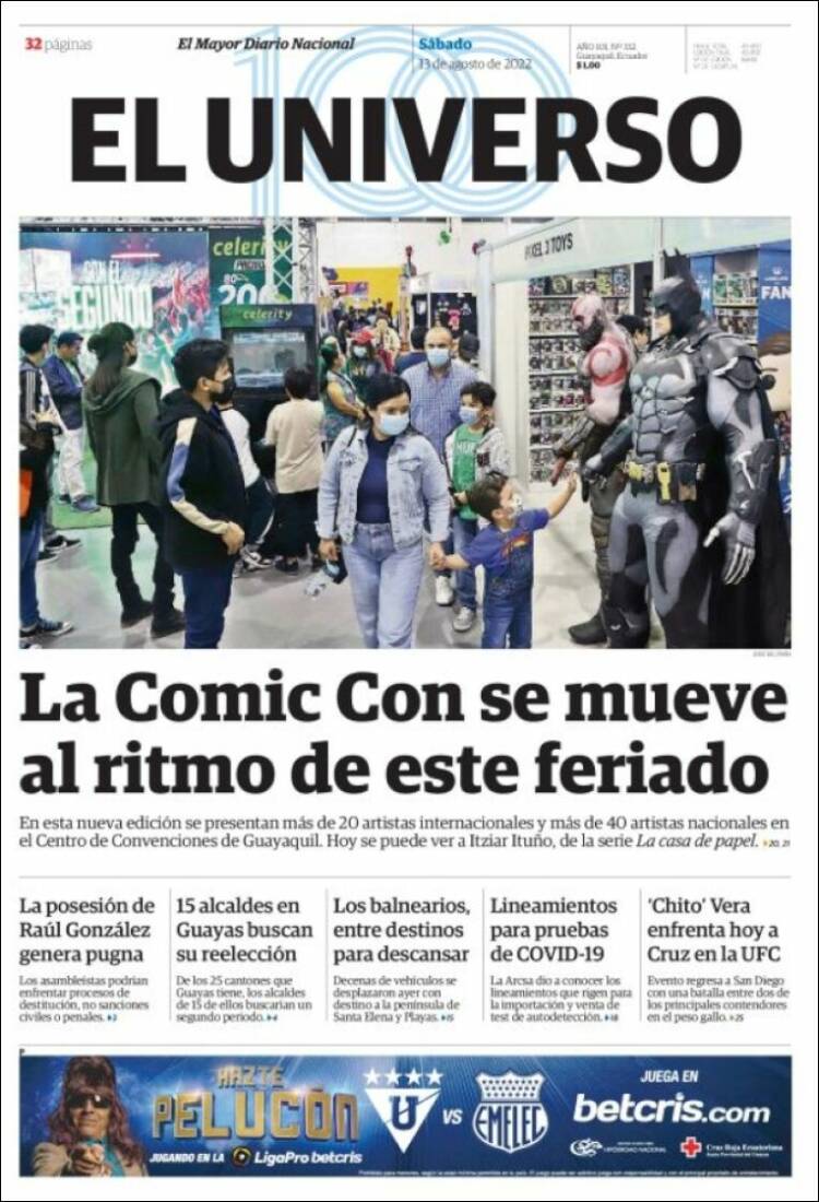 Portada de El Universo - Ecuador (Ecuador)