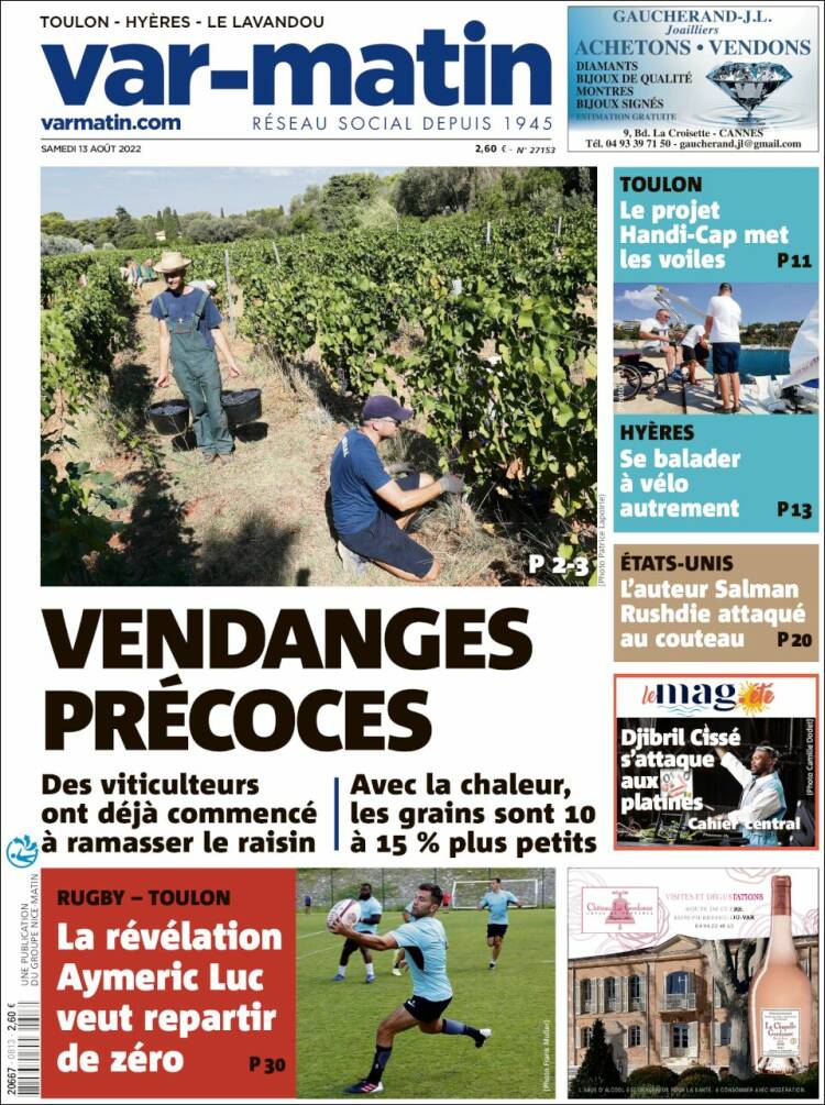 Portada de Var-Matin (Francia)