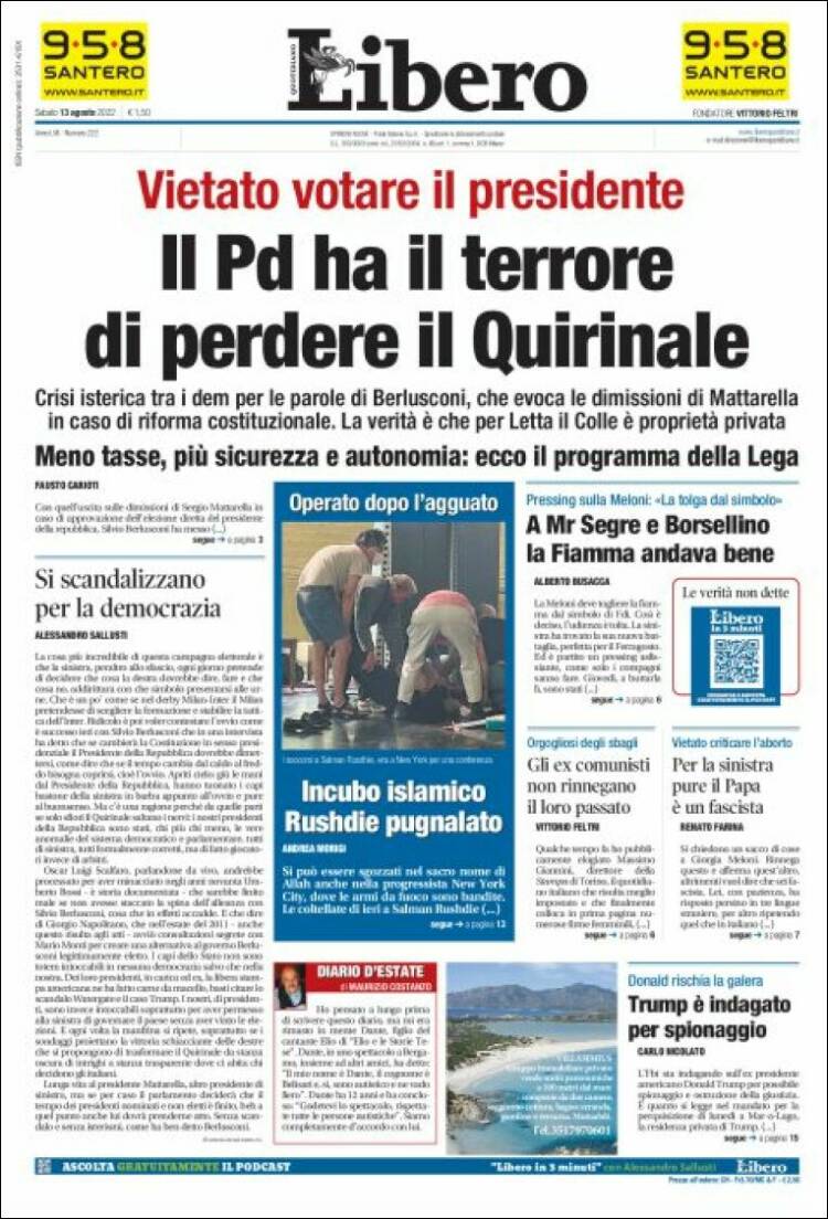 Portada de Libero (Italia)