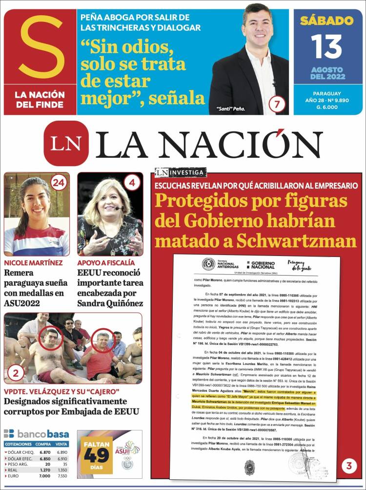 Portada de La Nación (Paraguay)