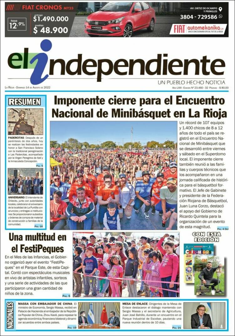 Portada de El Independiente (Argentina)