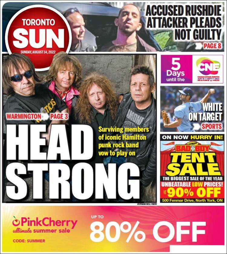 Portada de The Toronto Sun (Canadá)