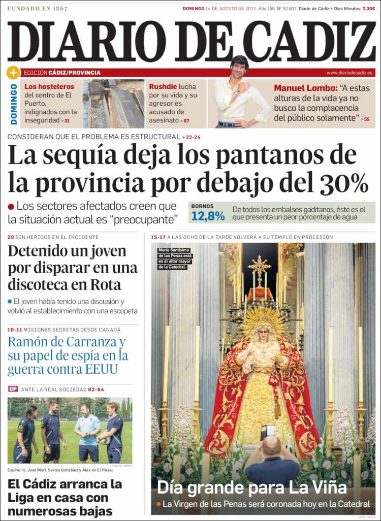 Portada de Diario de Cádiz (Espa&ntilde;a)