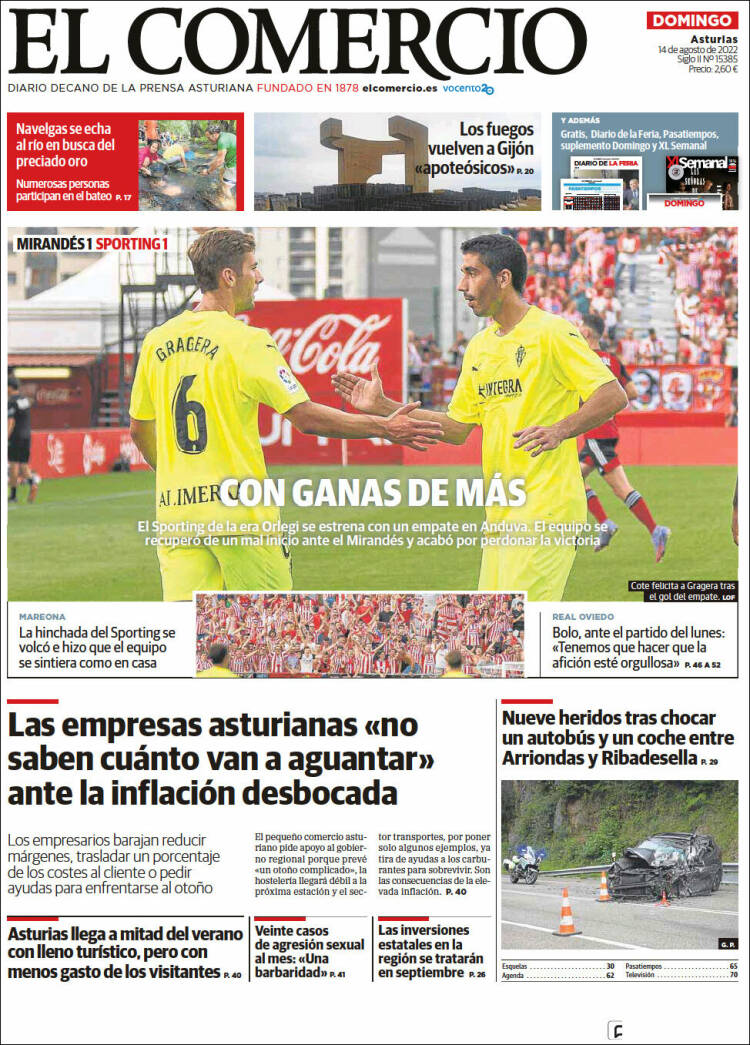 Portada de El Comercio (Espa&ntilde;a)