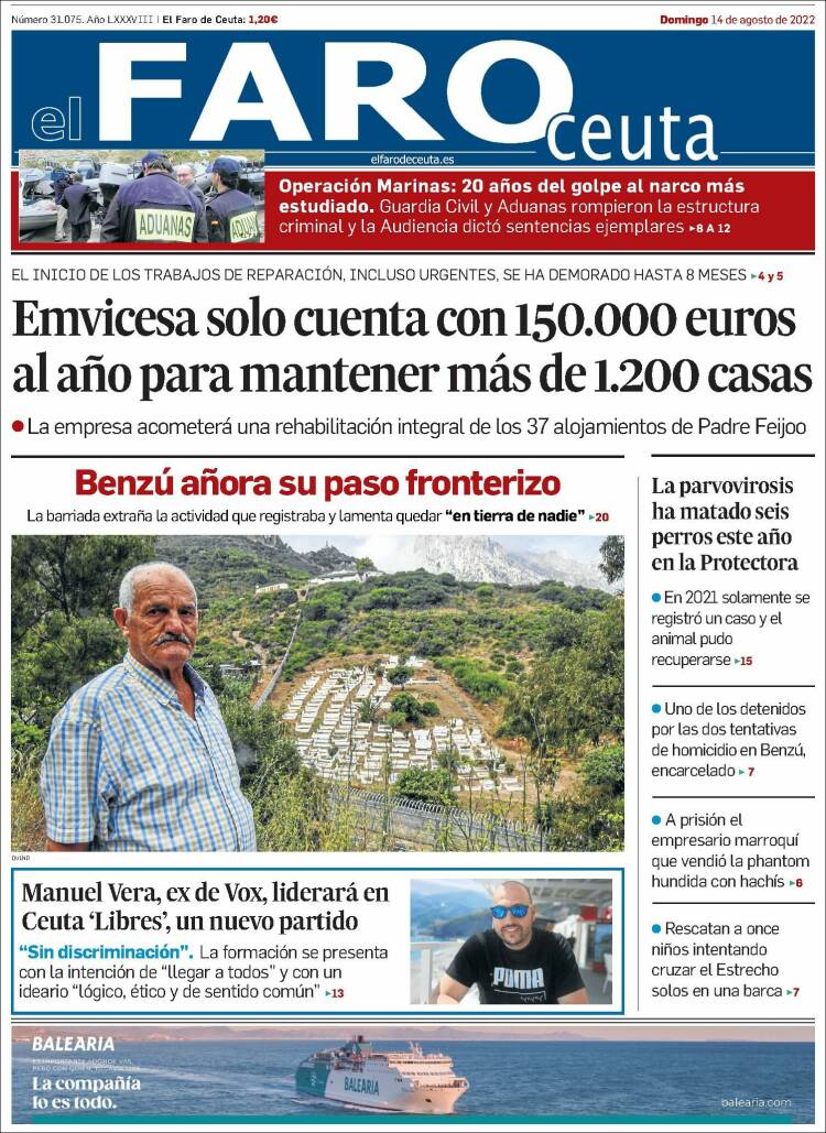 Portada de El Faro de Ceuta (Espa&ntilde;a)