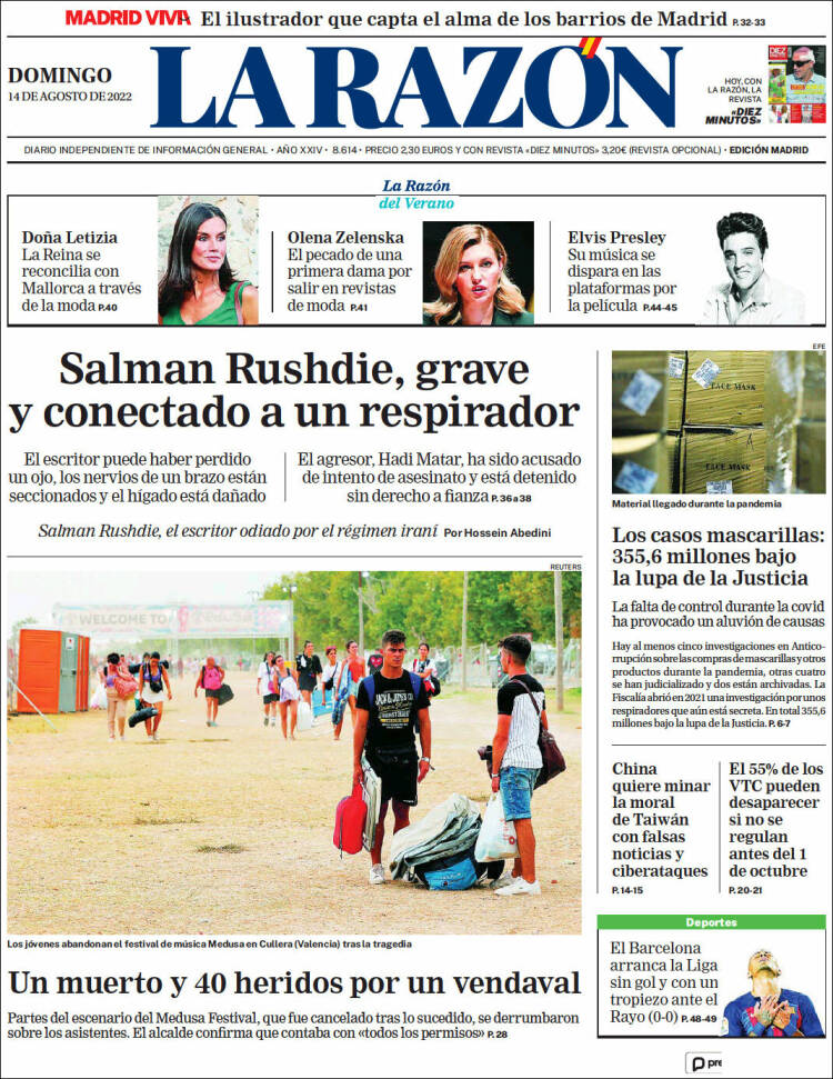Portada de La Razón (Espa&ntilde;a)