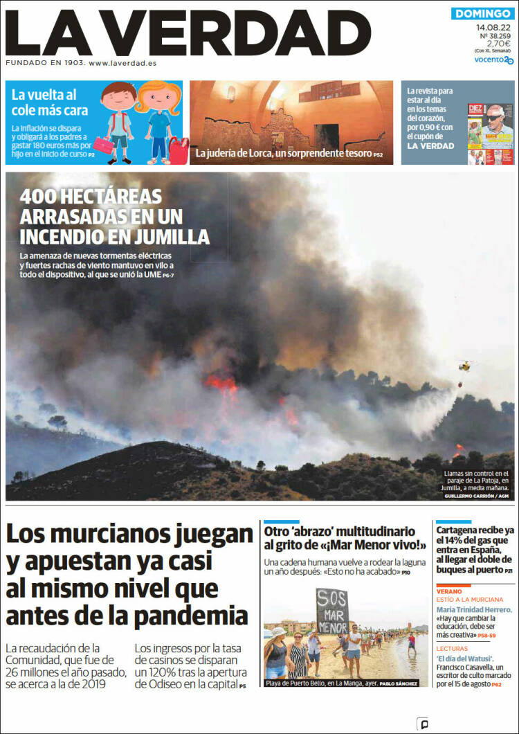 Portada de La Verdad de Murcia (Espa&ntilde;a)