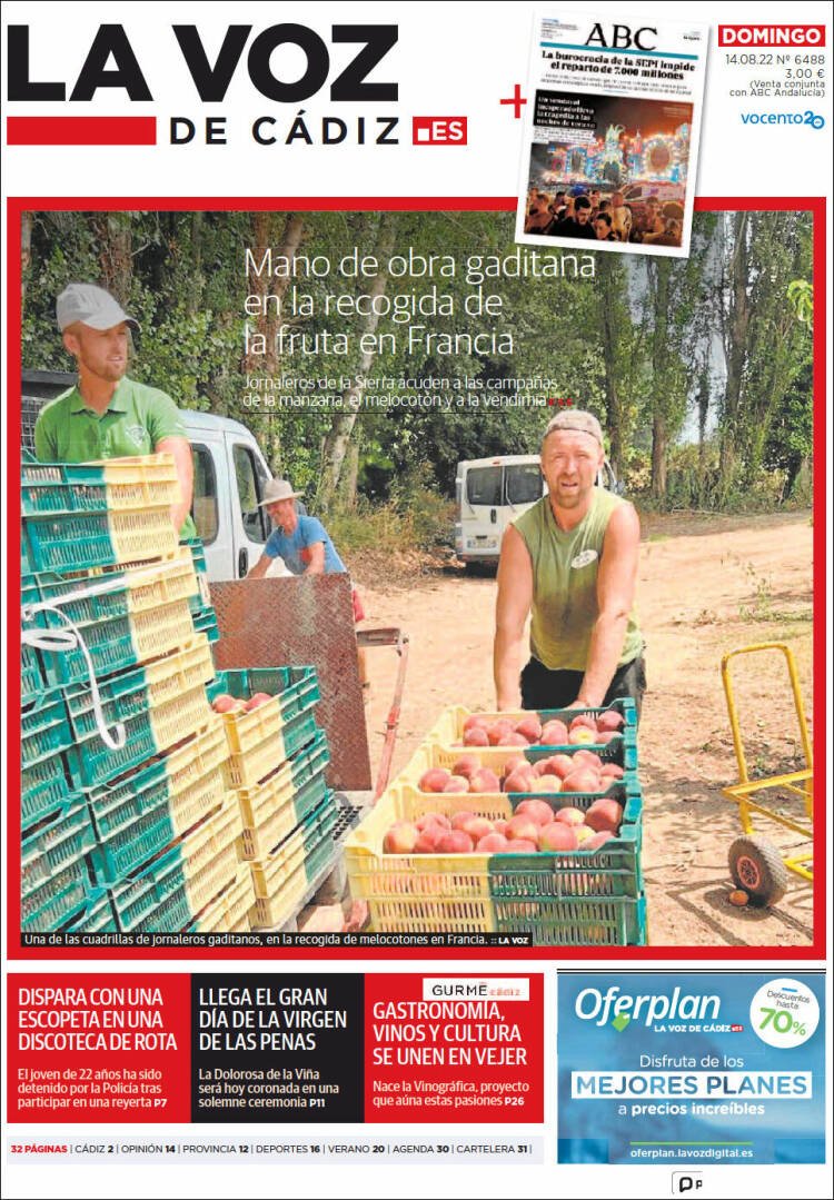 Portada de La Voz de Cádiz (Espa&ntilde;a)