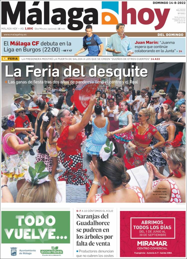 Portada de Málaga Hoy (Espa&ntilde;a)