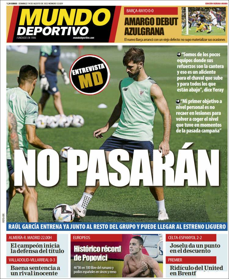 Portada de Mundo Deportivo Bizkaia (Espa&ntilde;a)