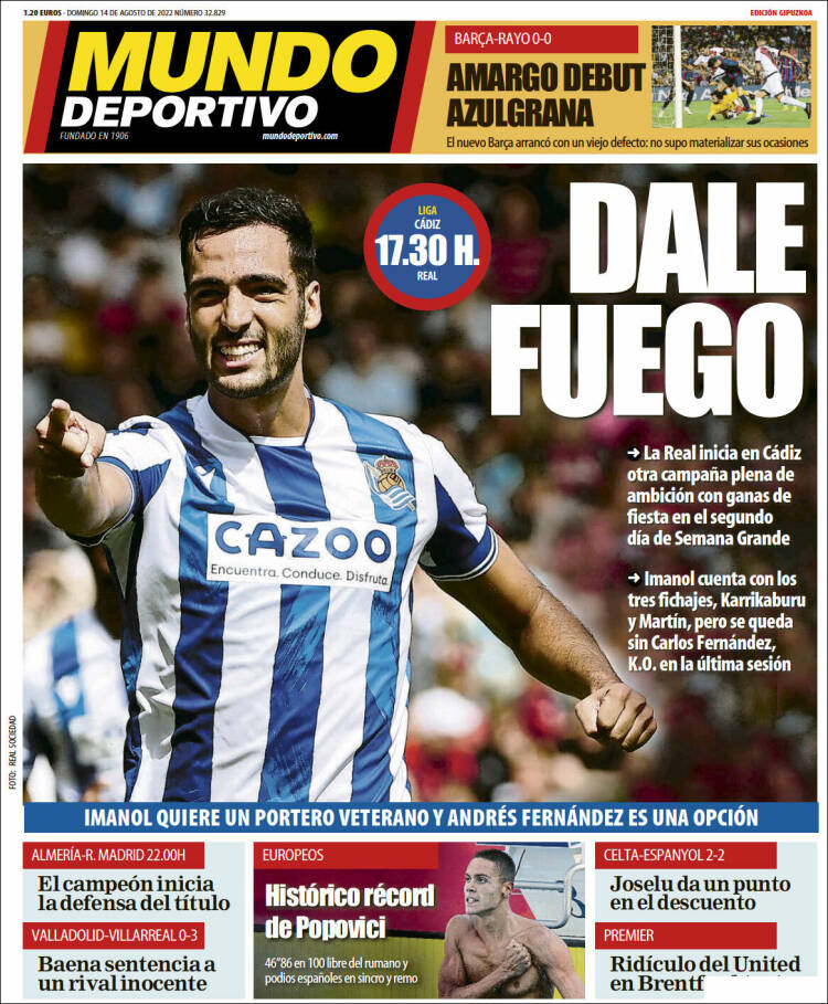 Portada de Mundo Deportivo Gipuzkoa (Espa&ntilde;a)