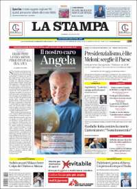 Portada de La Stampa (Italia)