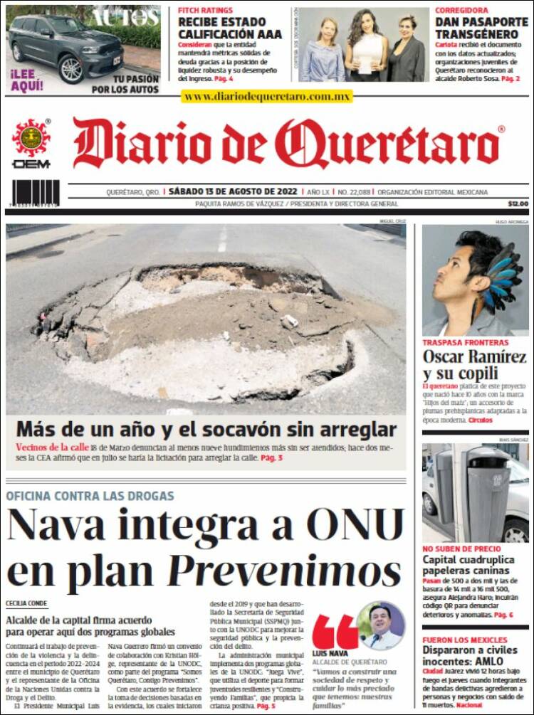 Portada de Diario de Querétaro (México)