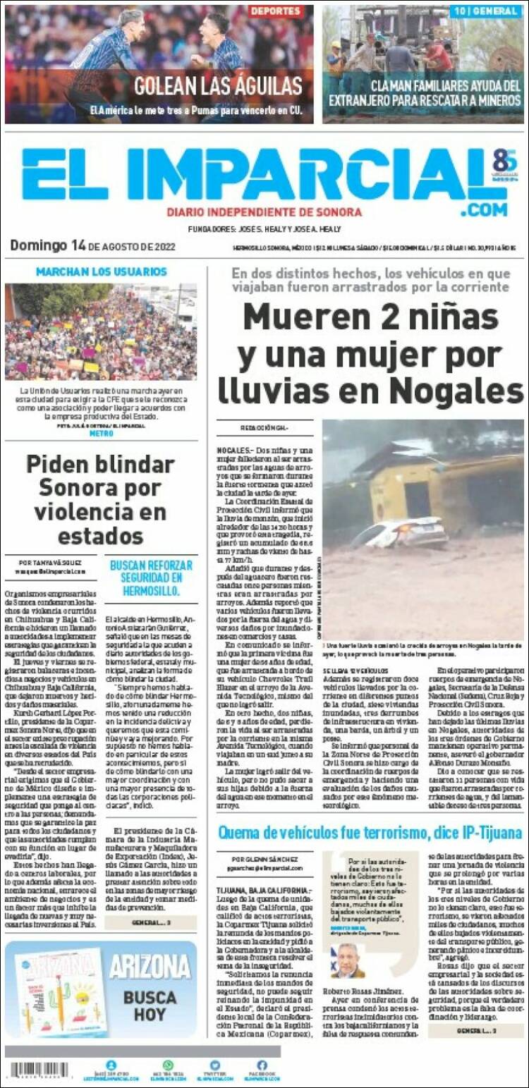 Portada de El Imparcial (México)