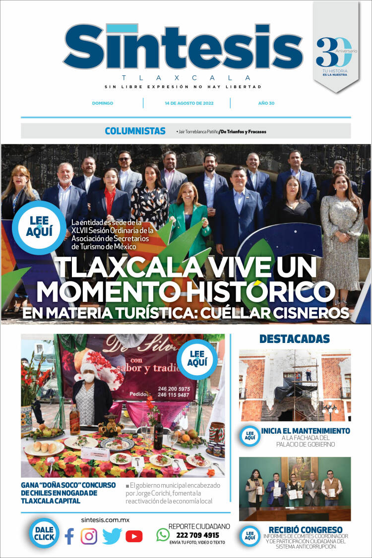 Portada de Síntesis de Tlaxcala (México)