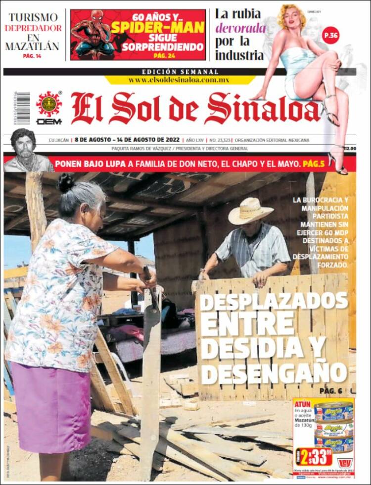 Portada de El Sol de Sinaloa (México)