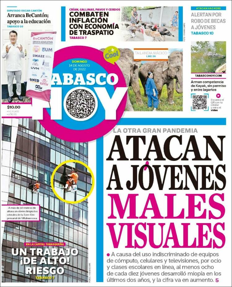 Portada de Tabasco Hoy (México)