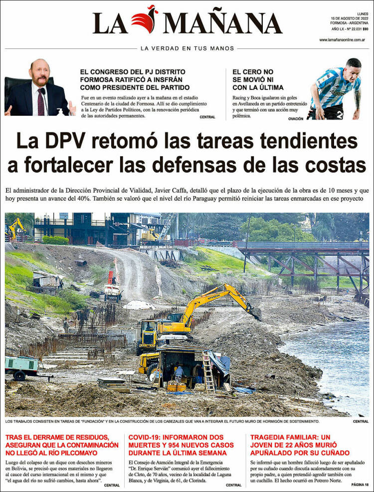 Portada de Diario La Mañana (Argentina)