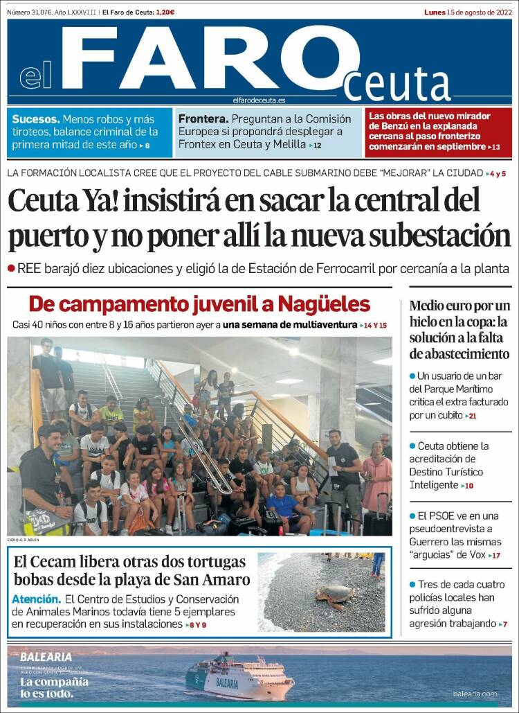 Portada de El Faro de Ceuta (Espa&ntilde;a)