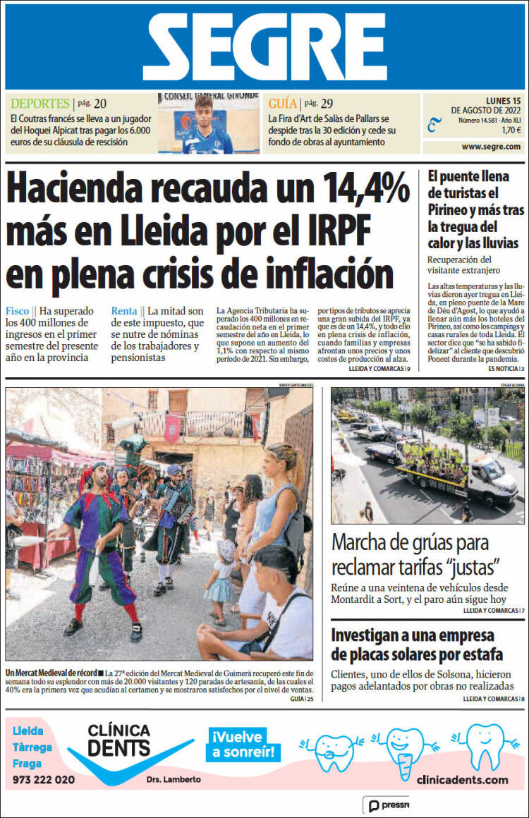 Portada de Segre  (Espa&ntilde;a)