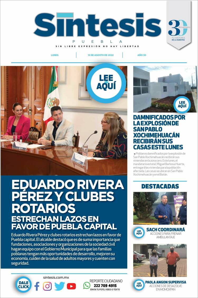 Portada de Síntesis - Puebla (M&eacute;xico)
