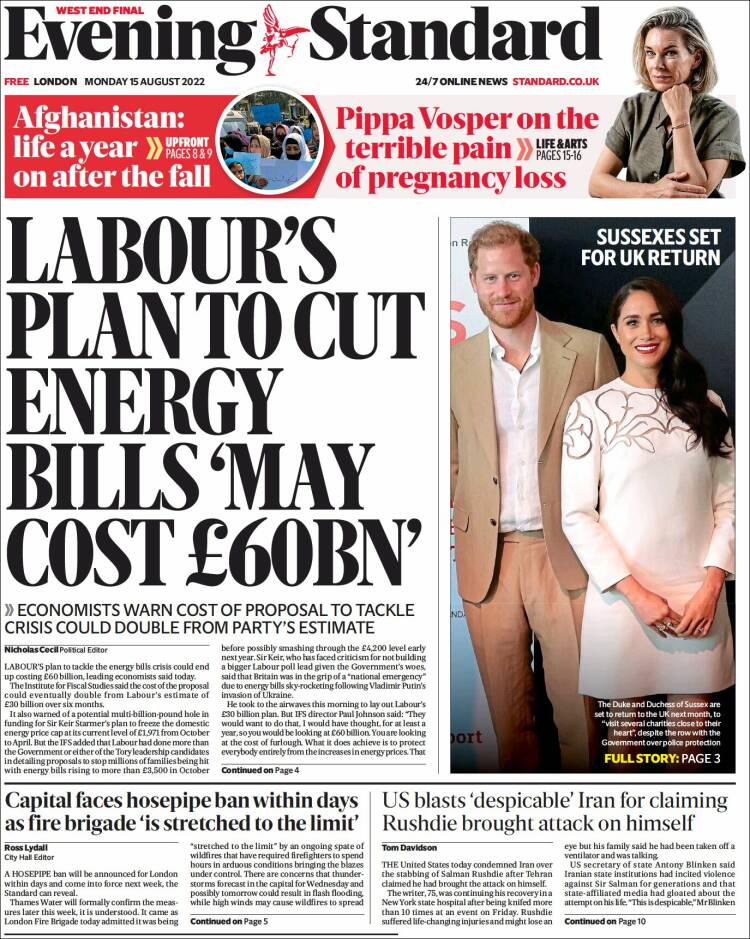 Portada de Evening Standard (United Kingdom)