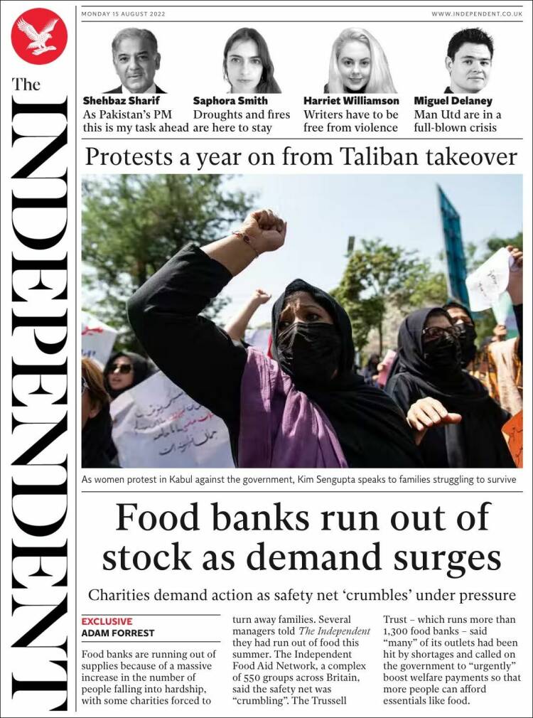 Portada de The Independent (Reino Unido)