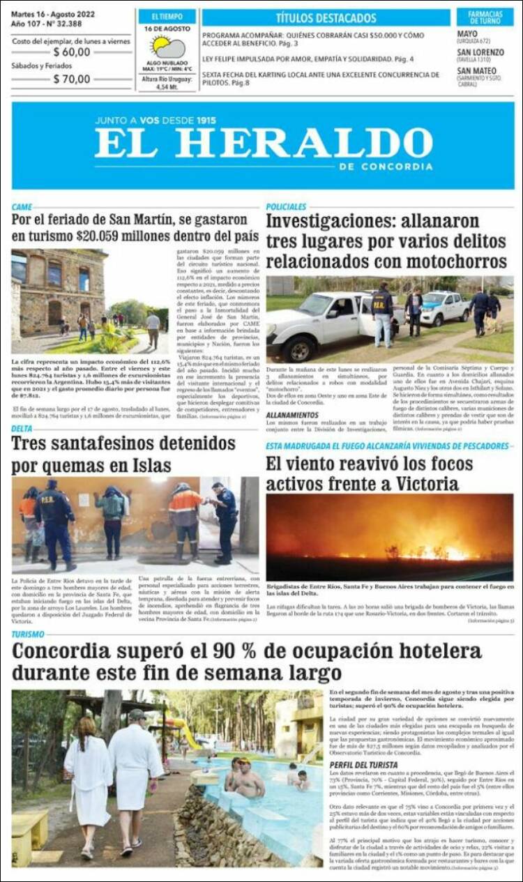 Portada de El Heraldo de Concordia (Argentina)
