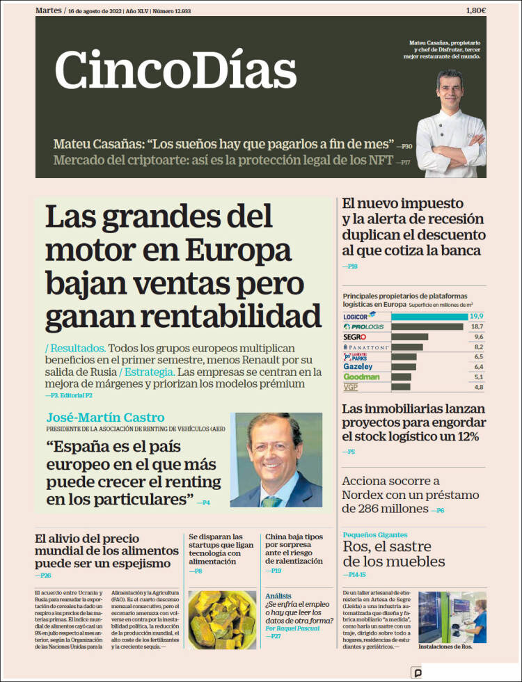 Portada de Cinco Días (Espa&ntilde;a)
