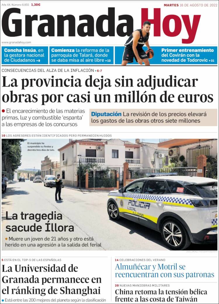 Portada de Granada Hoy (Espa&ntilde;a)