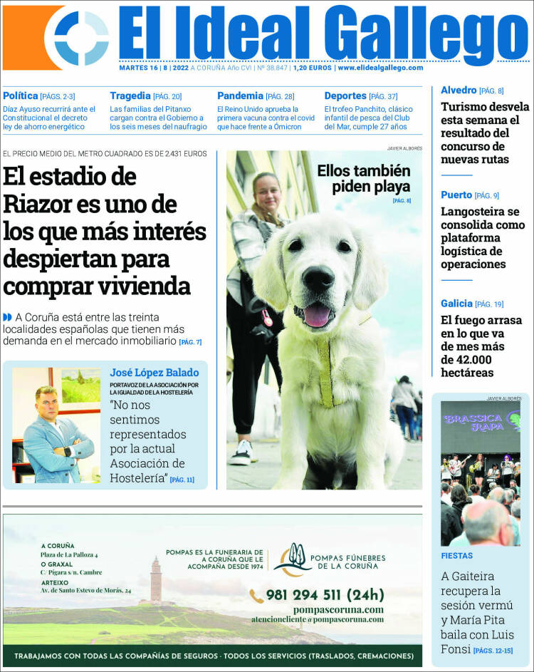 Portada de El Ideal Gallego (Espa&ntilde;a)