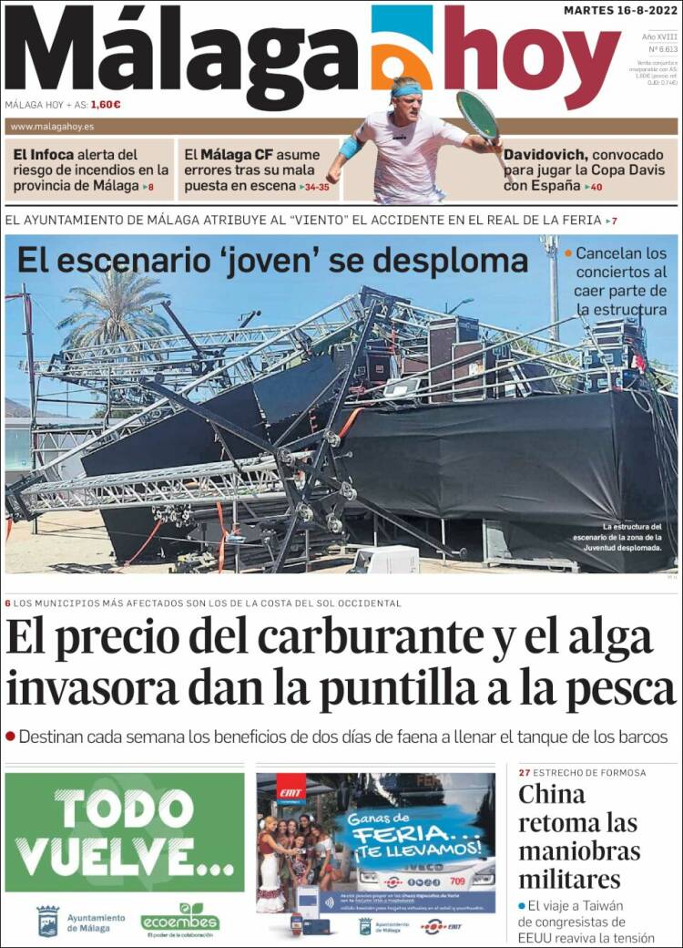 Portada de Málaga Hoy (Espa&ntilde;a)