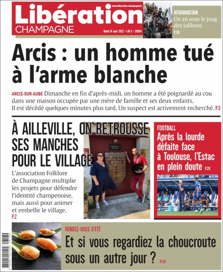 Portada de Libération Champagne (Francia)
