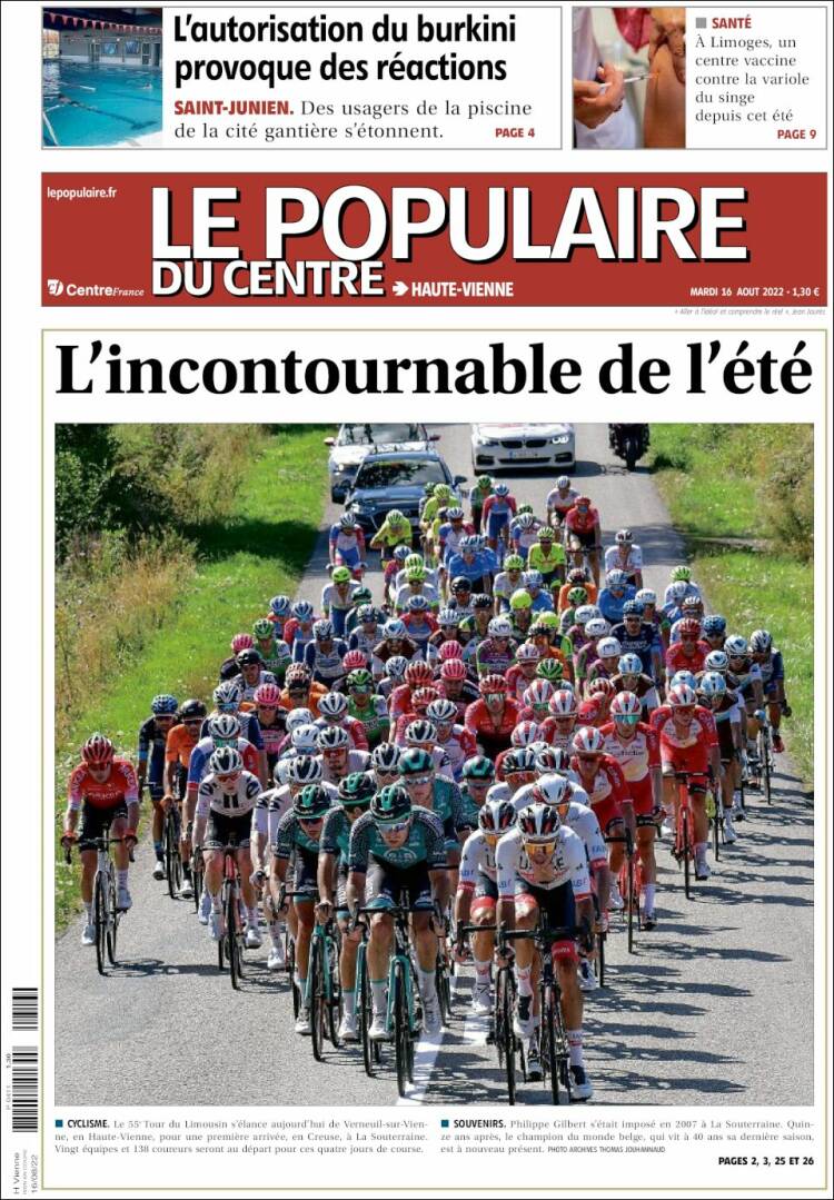 Portada de Le Populaire du Centre (Francia)