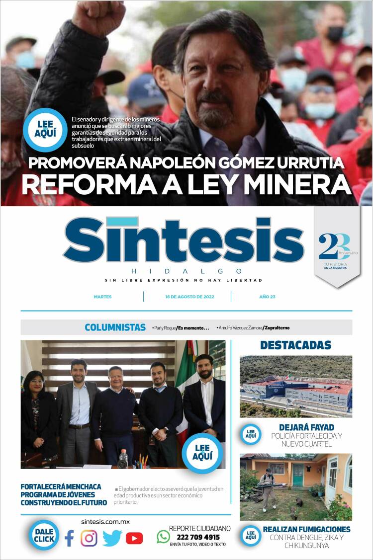 Portada de Sistesis - Hidalgo (M&eacute;xico)