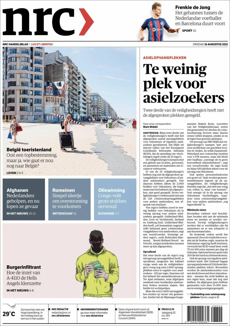 Portada de NRC Handelsblad (Pa&iacute;ses Bajos)