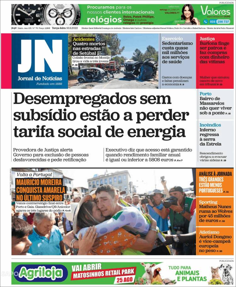Portada de Jornal de Notícias (Portugal)
