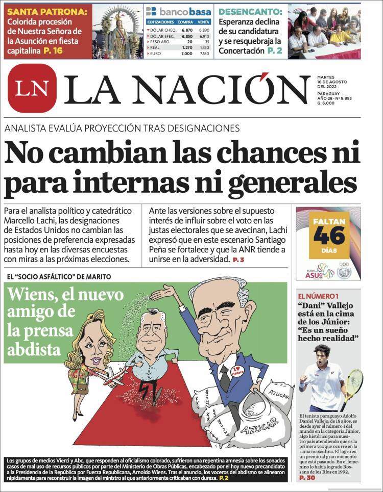 Portada de La Nación (Paraguay)