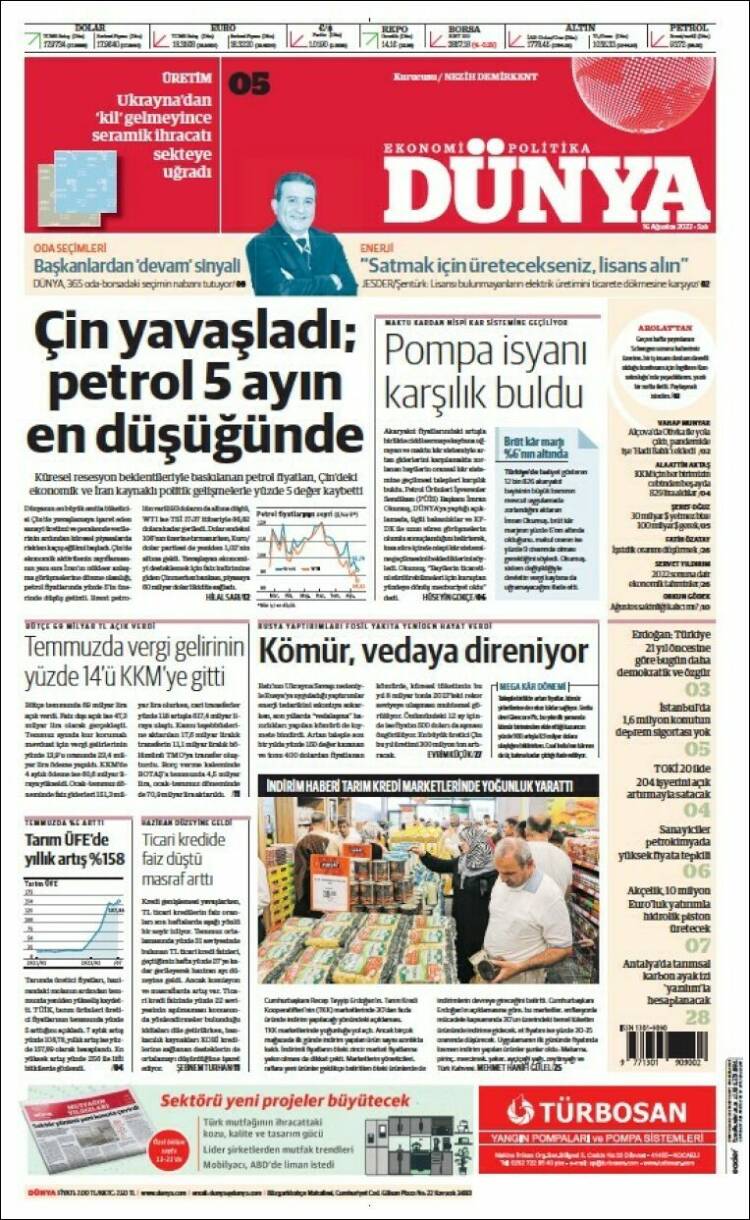 Portada de Dünya (Turqu&iacute;a)
