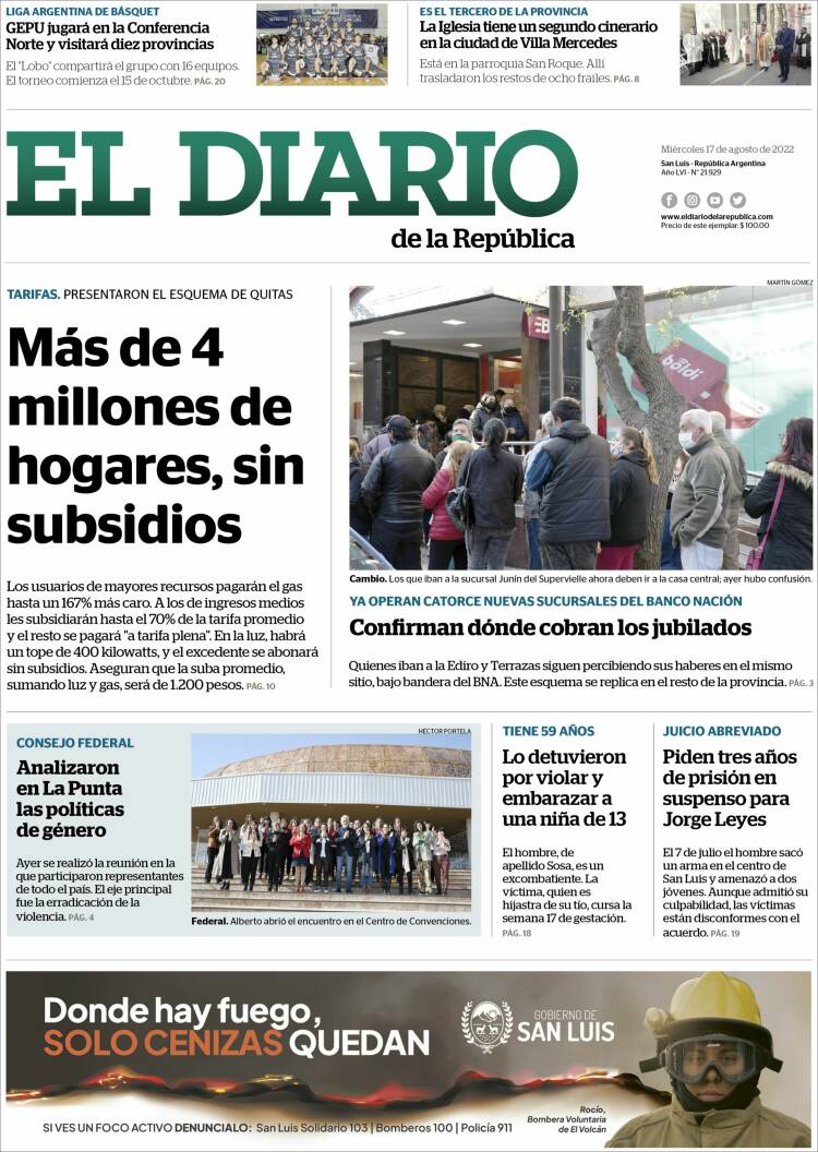 Portada de Diario de la República (Argentina)