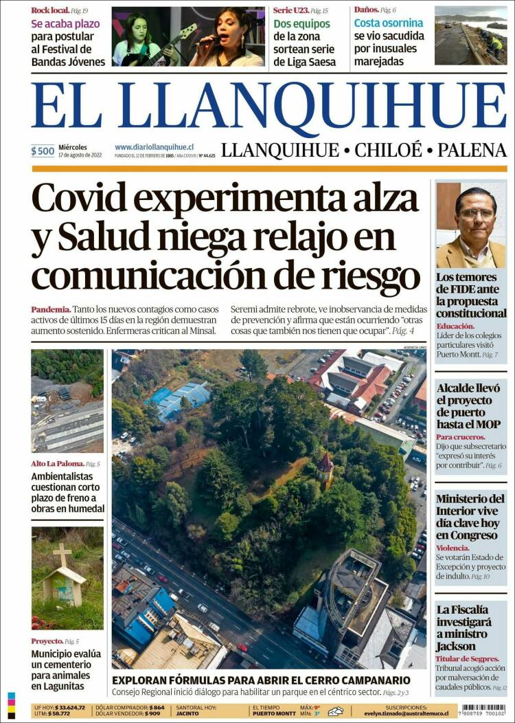 Portada de El Llanquihue (Chile)