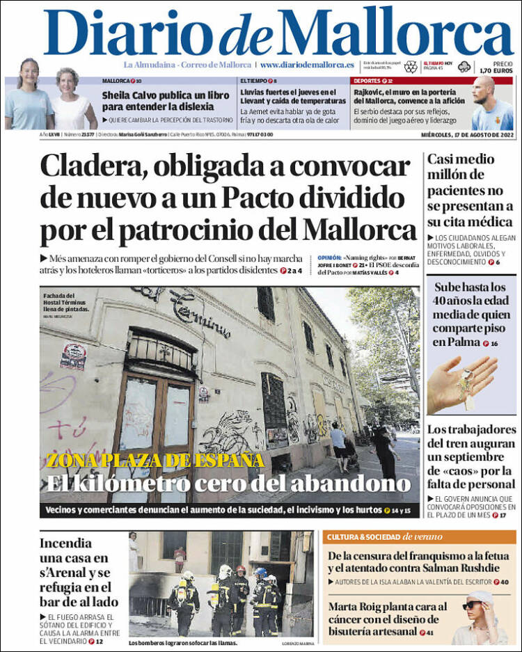 Portada de Diario de Mallorca (España)