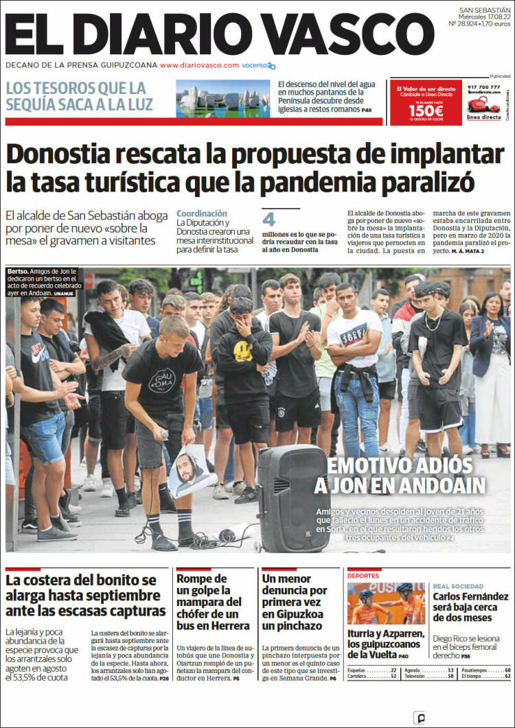 Portada de Diario Vasco (España)