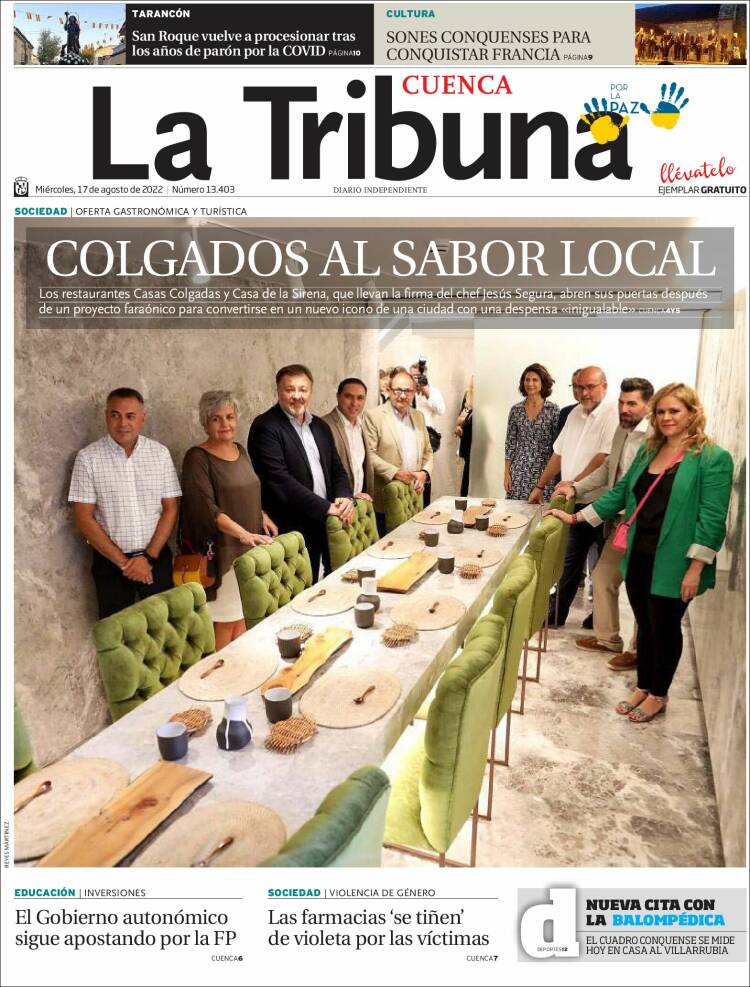 Portada de La Tribuna de Cuenca (España)