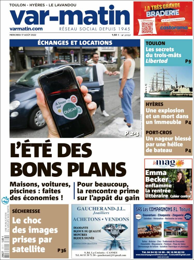 Portada de Var-Matin (Francia)