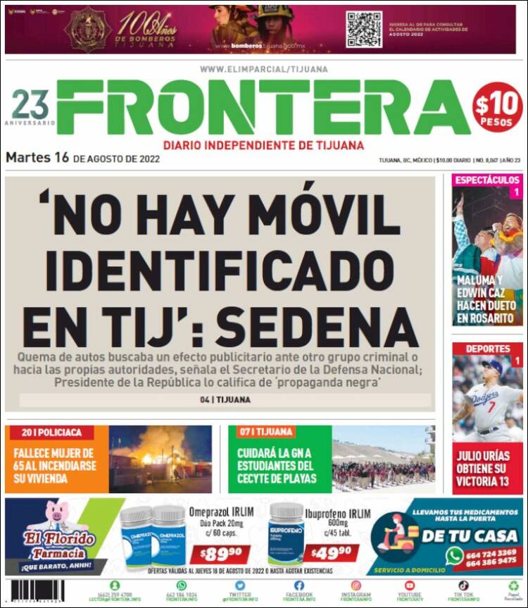 Portada de Frontera (México)